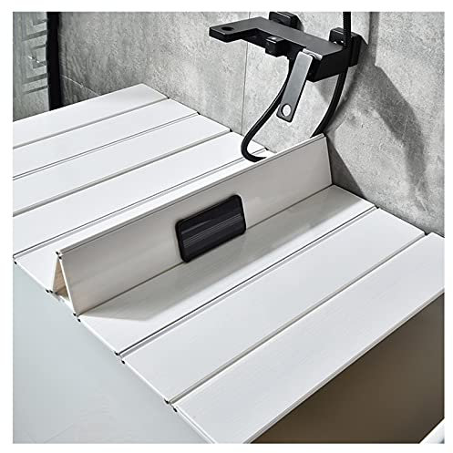 MNBVH Badewannenabdeckung Weiß Badewannenablage Staubdichte PVC Dämmplatte Badewannenabdeckungen Faltbare Badewannenisolationsabdeckung 177 × 80 cm
