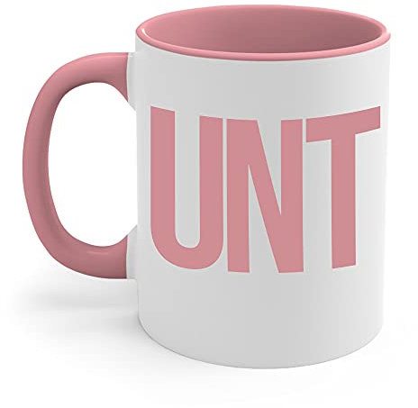Funny Unt C unt Keramik-Kaffeetasse für Erwachsene, humorvolle Keramik-Kaffeetasse, Reisende (Rosa, 325 ml)