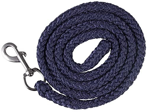 PFIFF 102963 Führstrick mit Karabinerhaken, einfarbiger Strick, Dunkelblau, 200cm