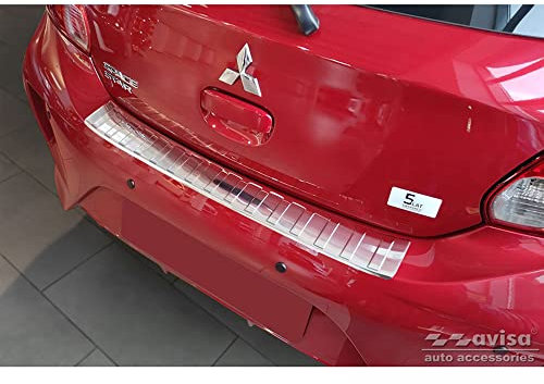 Avisa Edelstahl Heckstoßstangenschutz kompatibel mit Mitsubishi Space Star Facelift 2020- 'Ribs'
