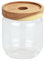 WENKO Boîte de conservation Vido, 450 ml, boîte à provisions transparente en verre avec couvercle à fermeture hermétique en bois d'acacia certifié FSC®, peu encombrant et empilable, Ø 9 x 10,5 cm