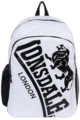 Lonsdale Unisex ASTBURY Rucksack, White/Black