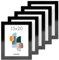 ACAZA Lot de 5 Cadres Photo 15x20cm Noir, Pour Photo, Affiche et Poster, En Bois MDF et Verre Acrylique, Portrait et Paysage, Décoration Murale ou sur Table