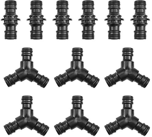 JPGhaha 12 Piezas Kit de Conector Rápido de Manguera de Jardín Conector para Grifos Accesorios Manguera Unión de Conexión Rápida para Manguera de Jardín Conectores Doble Macho