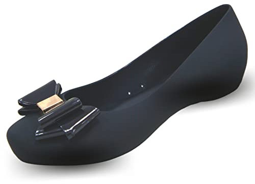 IVACHY Womens Jelly Ballet Shoes, Bow Details Slip-On Flats, Comfy Ladies Casual Wear Every-Day Closed Toe Ballerina Pumps Pink