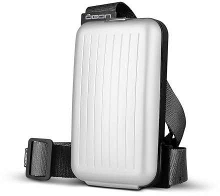 Praktische und stylische Gürteltasche aus Aluminium mit integrierter geldbörse, RFID Schutz gegen betrug und entmagnetisierung, Modell Phone Bag