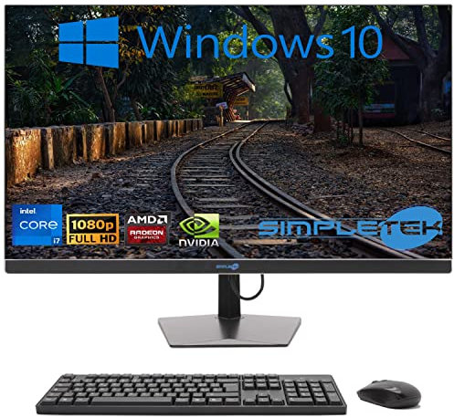 SIMPLETEK - All-in-One 27 Display Curved Windows 10 | Core i7 12°Gen | Grafikkarte RX550 4GB | 32GB DDR4 SSD 2TB | Arbeit, Gaming