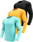 Men's 3 Pack Performance Long Sleeve T-Shirts, UPF 50+ Sun Protection Shirts, Athletic Workout Shirts for Running Black/Yellow/Green-3P08-L