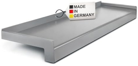 TJ Davanzale esterno in alluminio argento E6/EV1 50 mm x 1300 mm/robusto davanzale esterno in alluminio argento/davanzale in alluminio facile da montare per esterni e davanzale esterno Made in Germany