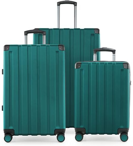 Hauptstadtkoffer Q-Damm - 3er Kofferset - Handgepäckskoffer 54 cm, mittelgroßer Koffer 68 cm + großer Reisekoffer 78 cm, Hartschale ABS, TSA, Aquagrün