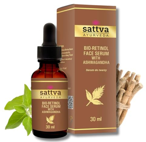 Sattva Ayurveda Bioretinol Serum – Veganes Anti-Aging Gesichtsserum mit Ashwagandha & Revinage®, Pflanzliches Retinol ohne Nebenwirkungen, Feuchtigkeit & Straffung – 30 ml