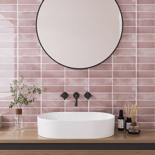VaryPaper Piastrelle Adesive Cucina Effect Marmo Rosa 30.5cmx30.5cm 20 Pezzi 3d Mattonelle Adesive Cucina Piastrelle Adesive Bagno Mattoni Adesivi Parete Pellicola Cucina Impermeabile Scale Corridoio