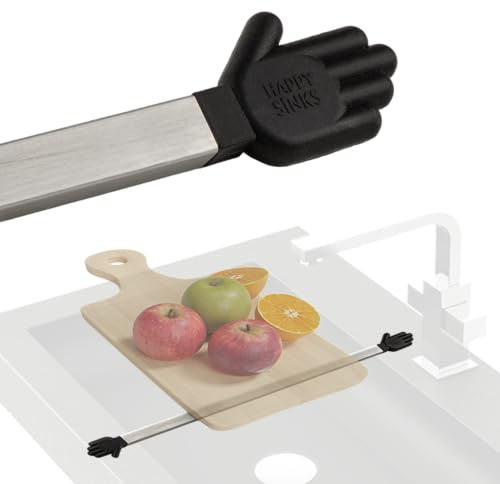 Happy Sinks Wunderbar Lappentrockner - Silber, Stahl/Silikon, Erweiterbar - Lappentrockner für Spülbecken - Lustiger Spüllappenhalter - Witzige Helfer Küche für Geschirrtuch Aufbewahrung
