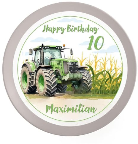 Tortenaufleger Geburtstag Traktor #1 Name & Zahl (20cm)
