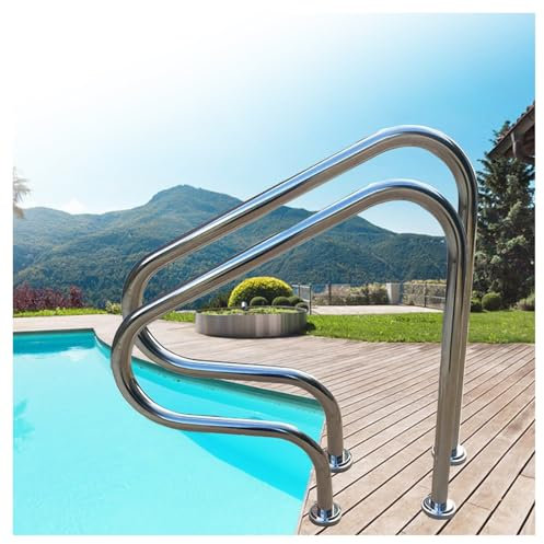 ZFUCMAYL Corrimano for Piscina, Ringhiere for Piscina da 31,5 x31,5 for Piscine Interrate, Ringhiere for Piscina in Acciaio Inossidabile, capacità di Carico di 330 Libbre for Uso Interno Ed Esterno