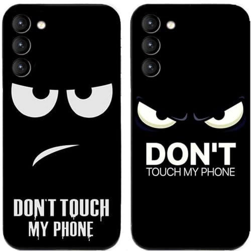 Schutzhülle für Samsung Galaxy S21 FE / S21-FE I Don't Touch My Phone Bedruckt I TPU Gel Silikon I 2 Stück Handy hülle Schutz