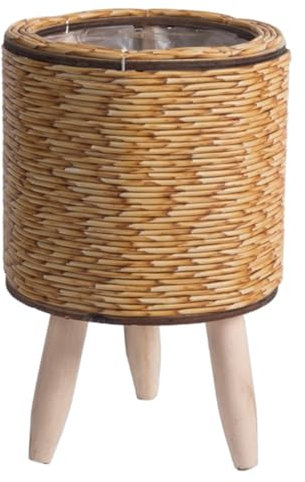 AOpghY Rattan Plant Stand, Plant Pot with Legs, 5.51'' Rustic Wicker Plant Stand, Small Planter Holder, Standing Plant Pot for Balcony Style 2 Yard Supplies