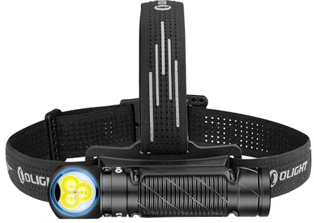 OLIGHT Perun 3 Headlamp 3000 Lumens LED Head Torch, Rechargeable Headlight with Red Light Option, Ideal for Camping, Working, Repairs and Outdoors (Black)