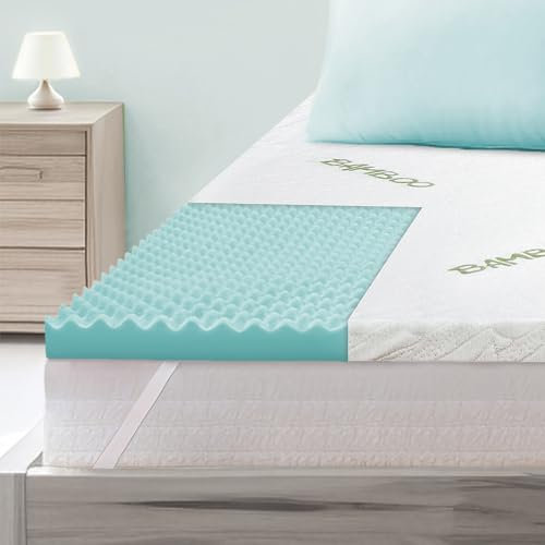 DOLCI SOGNI Topper Matrimoniale Rinfrescante 160 x 190 - Ortopedico Con Fodera in Fibra di Bamboo Sfoderabile, 100% Made in Italy