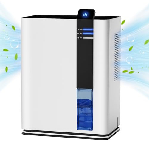 Dehumidifiers for Home, GPJ 3000ML Dehumidifier for Bedroom, Silent Low Energy Small Dehumidifier with 4 Color Lights - Perfect for Damp Spaces