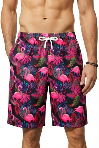 Enlision Costume Uomo Mare Costumi da Bagno Uomo Piscina Surf Asciugatura Rapida Pantaloncini Bermuda con Fodera in Rete Tasche Coulisse Regolabile per Estive Spiaggia Hawaiano Vacanze Nuoto S-3XL
