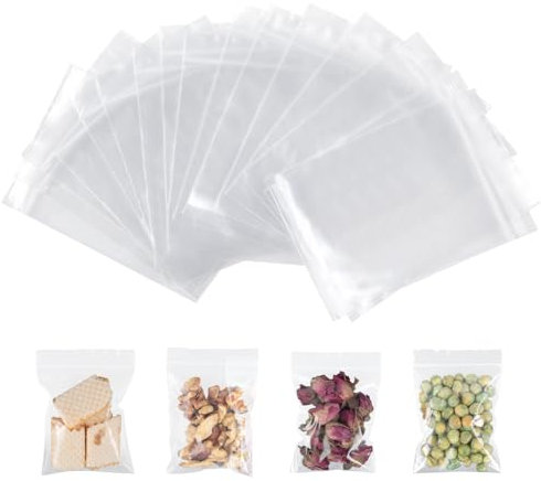 AiQInu Sachet Plastique Transparent 7 x 10 cm, Lot de 100 Sachet Zip Pochon Plastique, Sachets Plastiques Refermables pour Bijouterie, Confiserie, Composants Électroniques