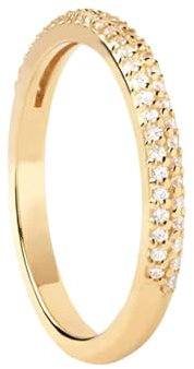 Stfery Hochzeitsring Gold Rundschliff Weiß Moissanit Ringe Damen Gold 585 Echt Ringe 61 (19.4)