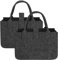 patinadrift 2 Stück Filztasche Faltbare Filztaschen Shopper 30 * 18 * 20 cm Filz Tasche Einkaufstasche für Einkaufen und Alltag(Schwarz)