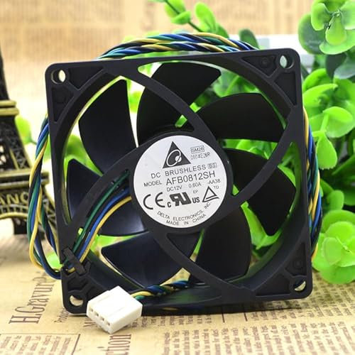 80MM Computer cooling fan,1000-4500RPM ultra-quiet PWM control double ball bearing fan, used for game PC/computer chassis.12V 0.6A AFB0812SH 4-wire