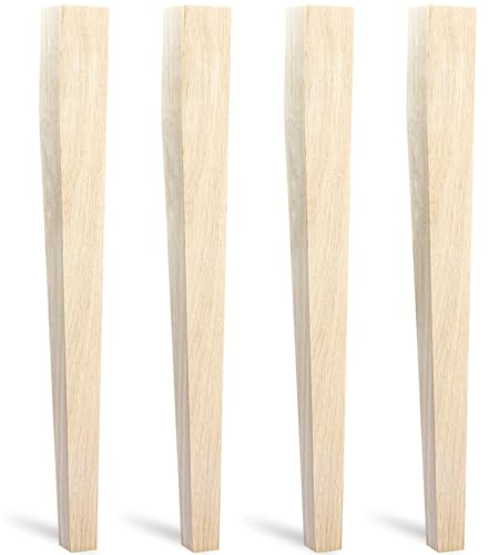 29 inch / 73cm Unfinished Wooden Dining Table Legs, LAVANE Set of 4 Classic Countryside Two-Side Tapered Solid Wood Replacement Feet for Bench Coffee Table Dining Table Chair Desk Kitchen Island
