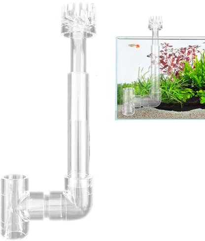 Skimmer de aceite de acuario, espumador de proteínas acrílico transparente con cesta flotante y tubo, accesorio de filtro de acuario para claridad del agua y salud de las plantas
