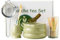 Set of 5 Matcha Tea Set with Whisk and Bowl, Matcha Kit for Ceremony Ceramic Matcha Bowl Gift for Tea Lovers(Matcha Green)
