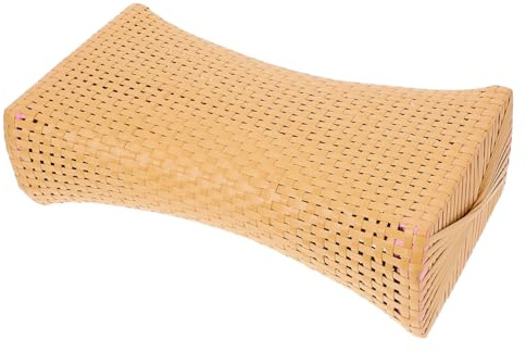 IWOWHERO Xmas Imitation Rattan Sauna Pillow Neck Rest Breathable PE Khaki