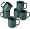 vancasso Steingut Kaffeetassen Set 6er, STARRY Kaffeebecher 6 Personen, 480ML Tassen Set mit Henkel, Teetasse Set Spülmaschinenfest Mikrowellenfes, Grün