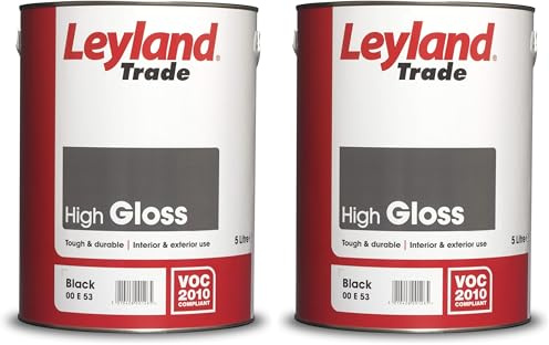 Leyland Trade High Gloss Paint - Black 5L (Pack of 2)