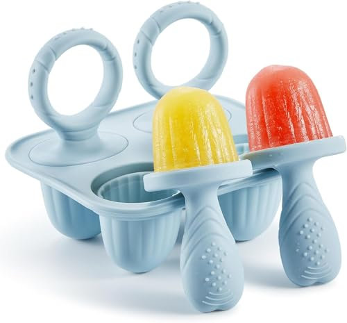 Moules à glace en silicone à 4 poignées pour bébé – Moules à glace réutilisables à libération facile pour les petites mains