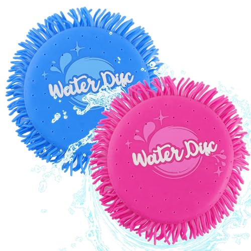 Tidora 2er Set Wasser-Wurfscheiben Ø17cm, Schwimmende Soft-Frisbees aus Schaumstoff & Silikon, Spritzspielzeug für Kinder & Erwachsene, Für Pool, Garten & Strand