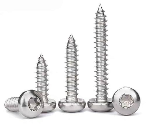 EBAIJQUO M6 × 20 mm Torx rundhuvud träskruv 304 rostfritt stål självgängande höghållfasta skruvar för konstruktion och snickeri (40 stycken)