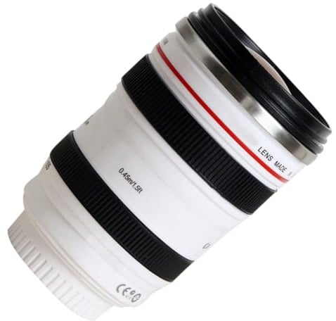 HEALSOPTHY Tasse Objectif Appareil Photo Blanc 400ml│Contenant Eau Et Thé│Design Moderne│Usage Bureau Maison Hôtel│matériau Solide│présent Original Photographe
