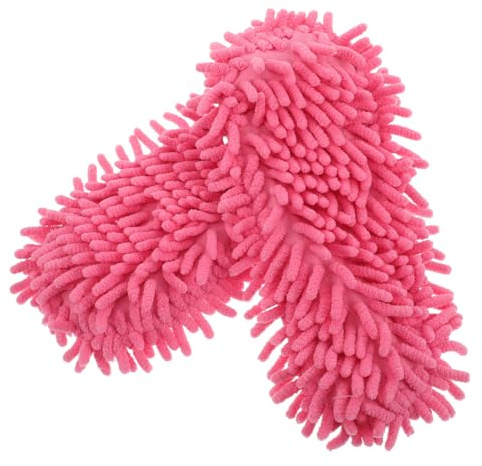 SMASOLO 2pcs Chenille Mop Slippers for Floor Cleaning Non-slip Soft Washable Dust Removal Shoes Reusable House Cleaning Tools for Home Office Use