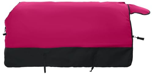 vidaXL Couverture Équine Rose et Noir 145 cm Polyester, Couverture équestre Moderne, protège Cheval d'hiver, imperméable, Lavable en Machine, équipement Chaud pour Animaux