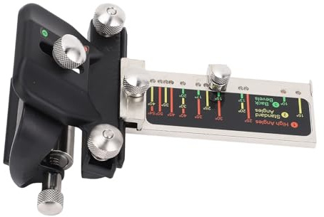 EMUKOEP Guide D'affûtage à Angle Fixe, Gabarit D'affûtage à Angle Réglable avec Rouleau Excentrique et Plaque Graduée, pour Ciseaux et Rabots