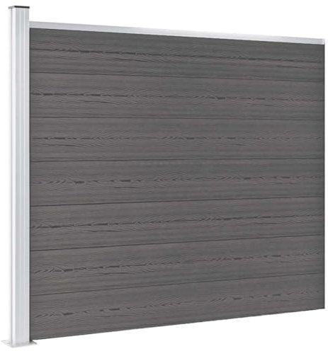 Hommdiy Zaunelement Sichtschutzzaun WPC 175x146 cm Grau