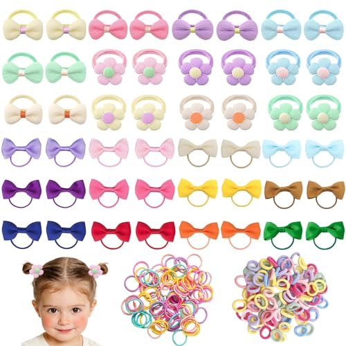 248 pcs Baby Haargummi Klein Elastisches Haargummiband Bunt Baby Mädchen Haarschleifen Niedlich Haarschmuck für Kinder, Kleinkinder - KAMHBE