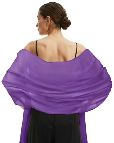 CFifHtOL Sciarpa Donna Leggera – Scialle Elegante in Chiffon e Tulle, Pashmina Estiva per Cerimonia, Sera o Primavera, Coprispalle in Seta – Stola e Foulard Polivalente