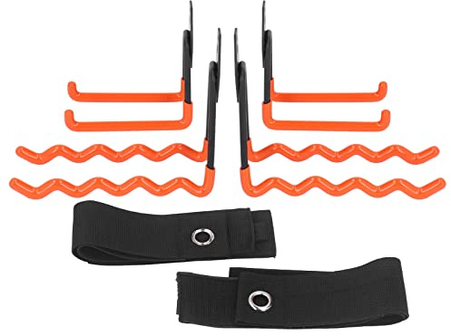 Cocoarm Ganci per Garage Ganci per Utilità in Ferro Resistente PVC Montaggio a Parete 2 Dimensioni Design a Doppio Gancio con Rivestimento Antiscivolo con 2 Prolunghe per Garage Giardino Negozio