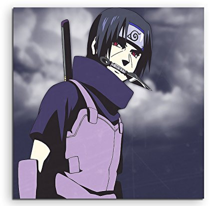 Anbu Itachi Uchiha Naruto Leinwandbild in 60x60cm Made in Germany! Preiswerter fertig gerahmter Kunst-Druck zum Aufhängen - tolles und einzigartiges Motiv. Kein Poster oder Plakat!