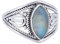 mantraroma Damen Ring Silber mit Stein Regenbogen Mondstein Edelstein weiß ausgefallen verspielt