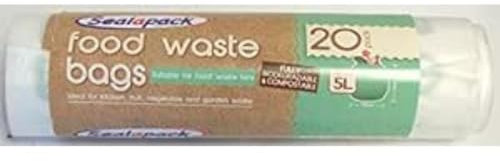 Sealapack Essential Food Waste Bags, 100% Biodegradable, Compostable, Pack Of 20