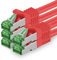 1aTTack.de Câble Réseau Cat7 Cat 7 10 GB/s - 5x 1m - RJ45 Ethernet LAN DSL Routeur Modem - Rouge